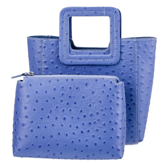 Staud Mini Shirley Bag in Periwinkle Embossed Ostrich - so gorgeous! - Picture 2 of 12